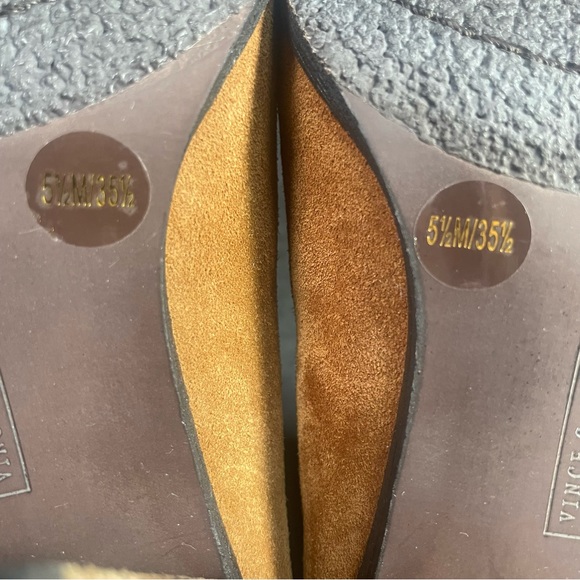 Vince Camuto Light Brown distressed suede booties 5.5M 3” heels PRICE VERY FIRM! - Picture 9 of 14